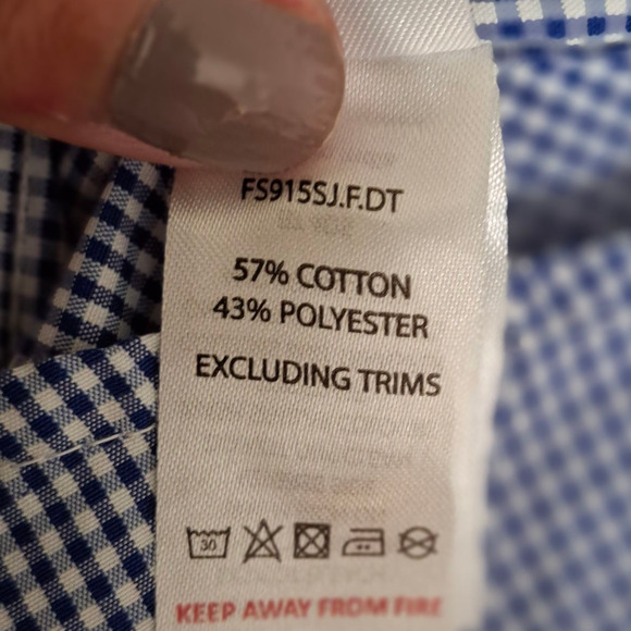 Steel & Jelly British Design Blue Gingham Men's Dress Shirt 15.5 neck - Picture 5 of 6